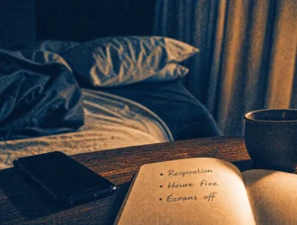 Avoir un sommeil réparateur : écrans off, respiration, carnet au lit