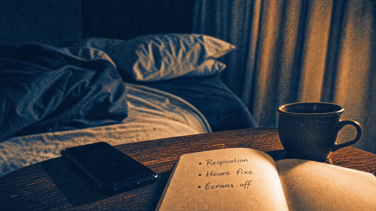 Avoir un sommeil réparateur : écrans off, respiration, carnet au lit