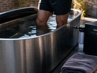 Bain froid avec refroidisseur, chiller et eau à 10°C
