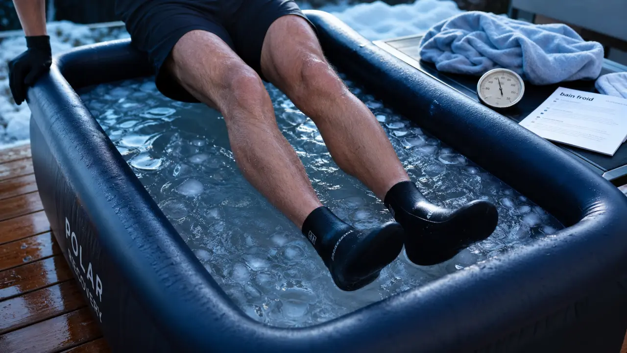 Bain froid Decathlon 375L pour récupération, protocole GREC