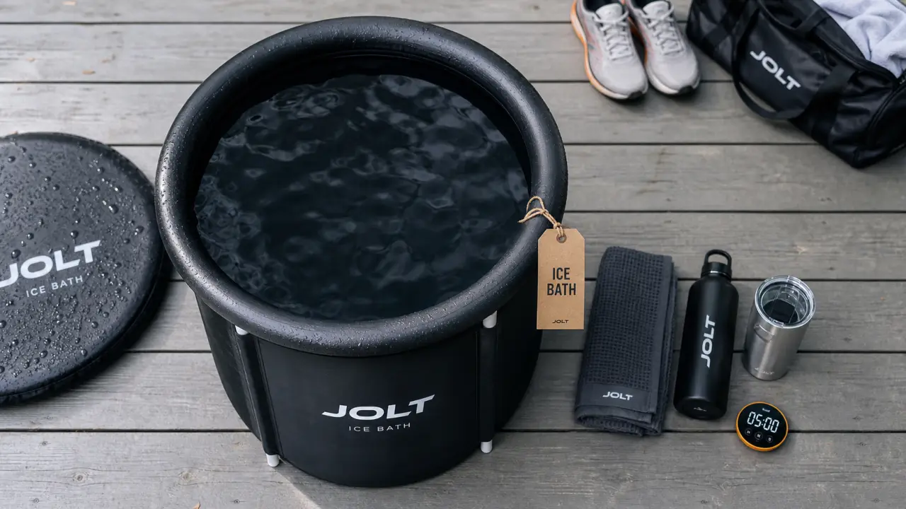 Bain froid JOLT Ice Bath : bain froid portable sur terrasse