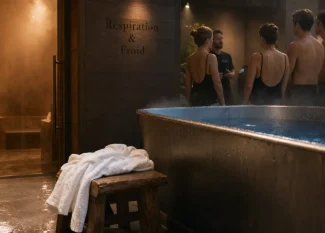 Bain froid paris : baignoire eau glacée dans un spa