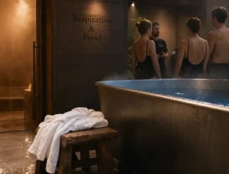 Bain froid paris : baignoire eau glacée dans un spa