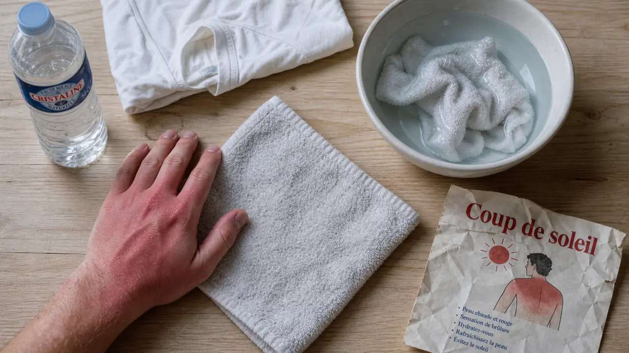 Comment faire dérougir un coup de soleil : eau 15-25 °C, peau rougie, cloques