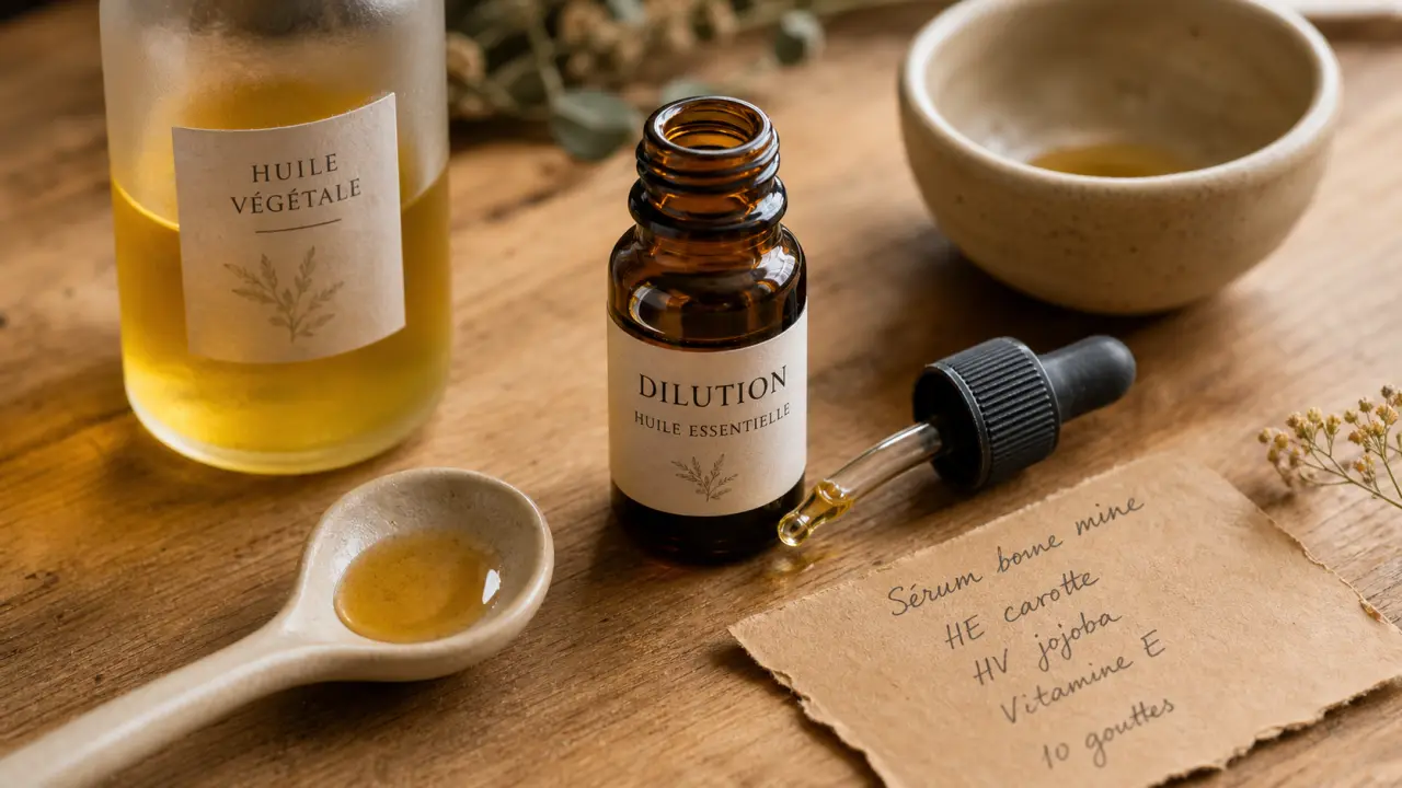 Dilution huile essentielle : dosage sur la peau et support
