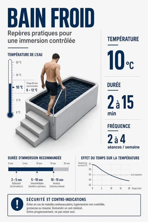 Bain froid : température, durée, fréquence et sécurité