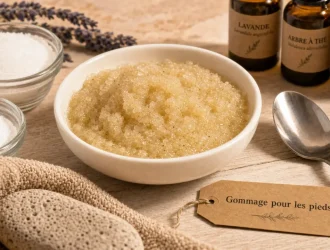 Gommage pour les pieds maison, gommage naturel pour talons lisses et doux