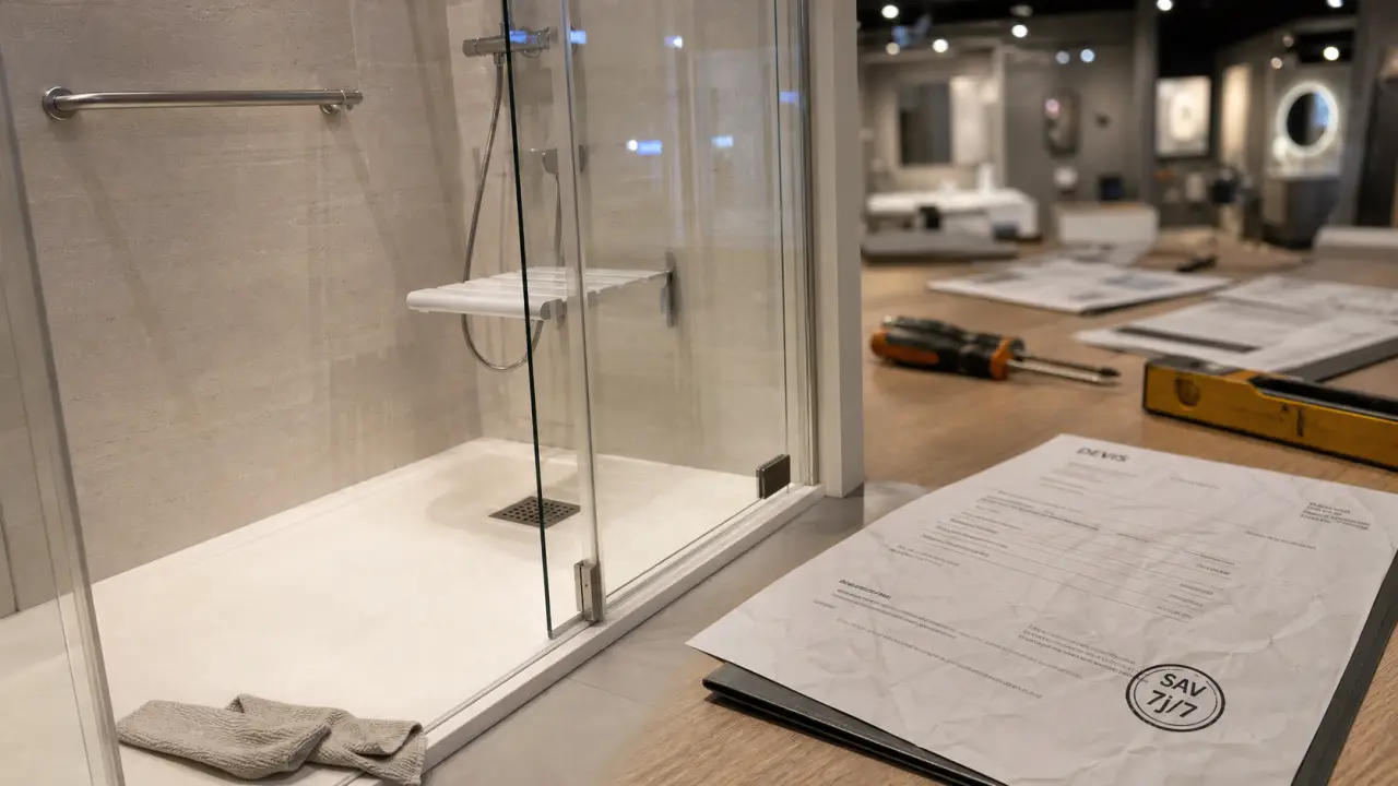 Kinedo avis : receveur extraplat et paroi en verre trempé en salle de bain