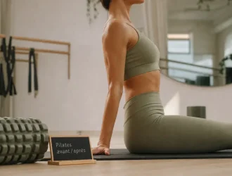 Pilates avant après : posture plus haute et ventre mieux tenu