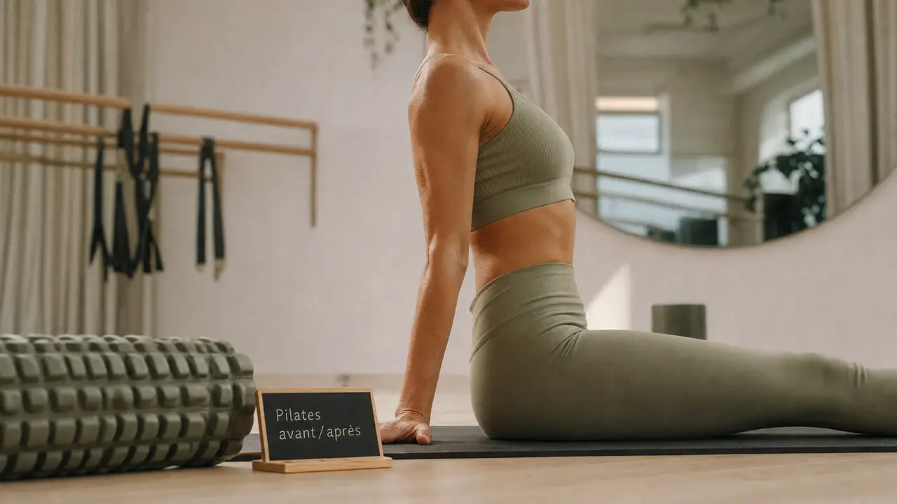 Pilates avant après : posture plus haute et ventre mieux tenu