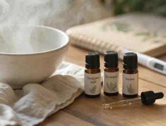 Rhume et huiles essentielles : inhalation eucalyptus, ravintsara, tea tree