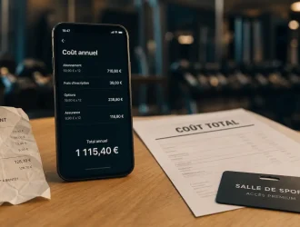 Tarif salle de sport : vrai coût annuel affiché sur smartphone
