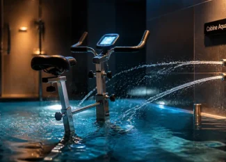 Aquabike cabine individuelle avec jets d’hydromassage en spa