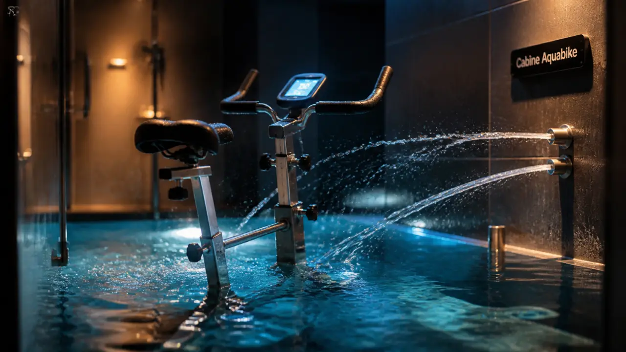 Aquabike cabine individuelle avec jets d’hydromassage en spa