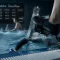 Aquabike Decathlon dans une piscine, pédales et bassin