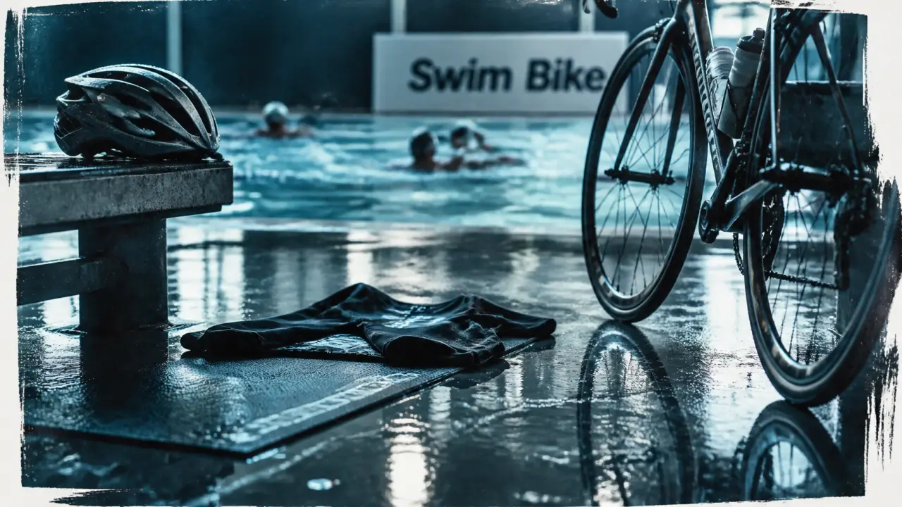 Aquabike triathlon : transition Swim Bike en piscine