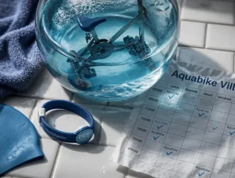 Aquabike villejuif : vélo aquatique et bonnet de bain en piscine