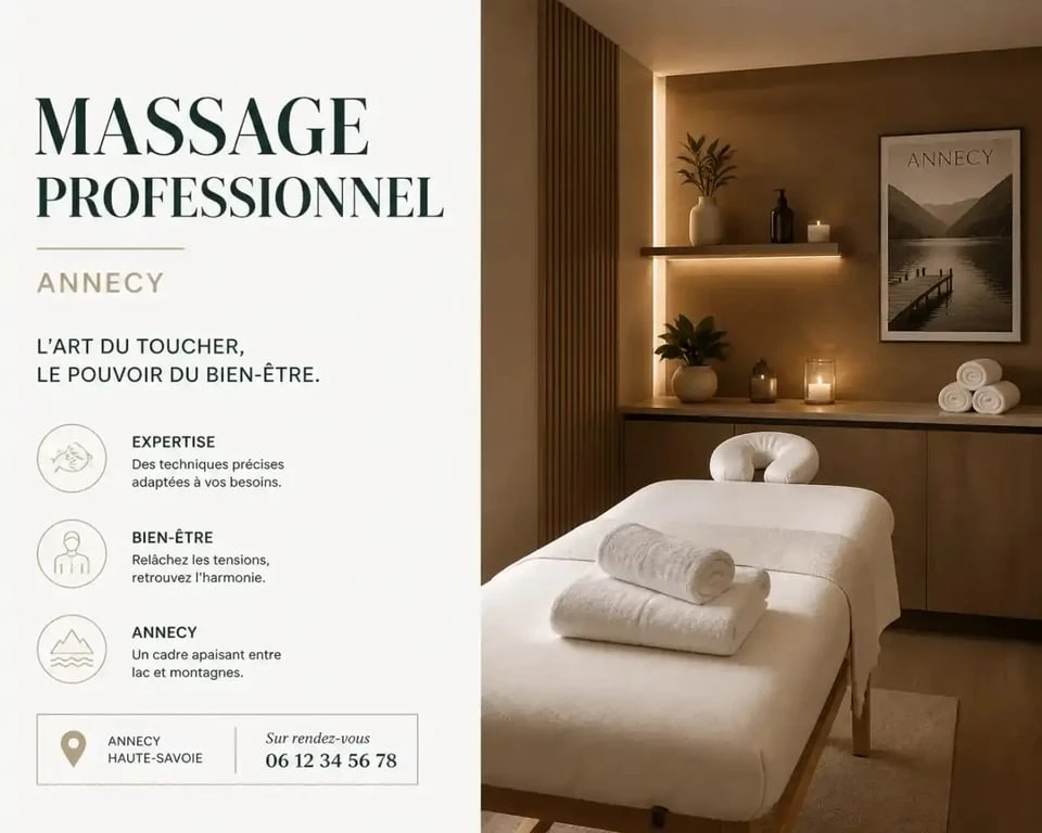 Espace de détente et massage à La Clé du Bien-Être à Annecy