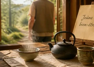 Photo jeûne bien être : tisane et bouillon pour détox en sécurité