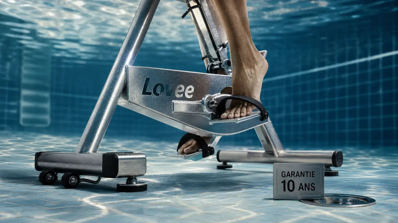 Lovee aquabike inox 316 avec garantie 10 ans en piscine privée