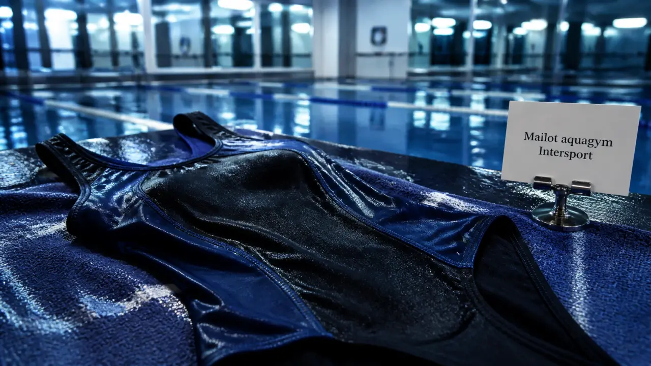 Maillot de bain femme aquagym intersport noir bleu marine, résistant au chlore