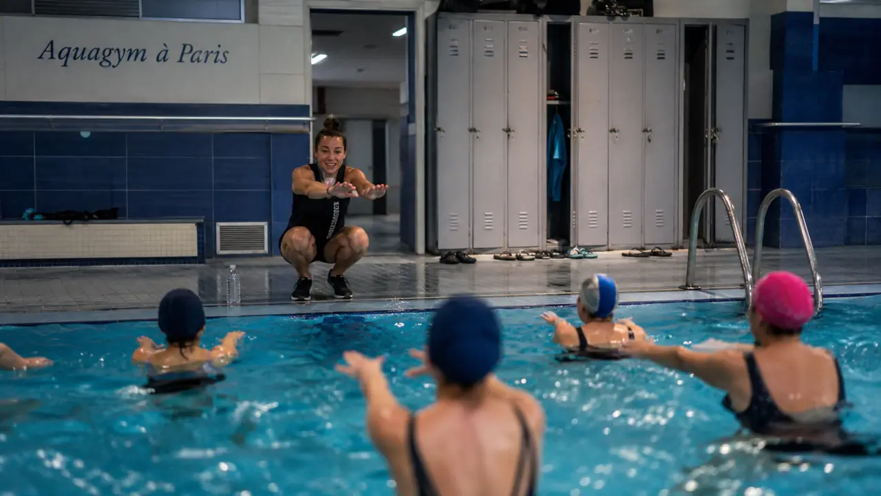Paris aquagym en piscine municipale à Paris : coach dans l’eau