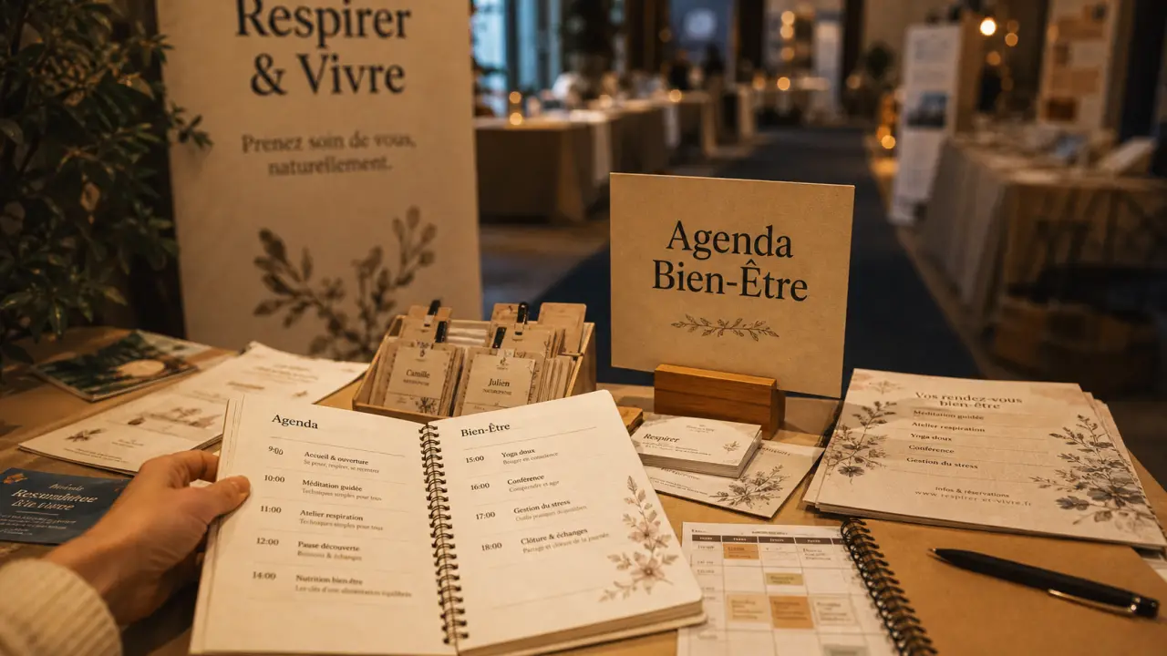 Photo d’agenda et flyers pour salons bien être