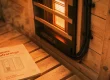 Intérieur sauna infrarouge en bois, chaleur douce