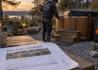 Bain nordique IKEA prix et budget en France, devis sur terrasse de jardin
