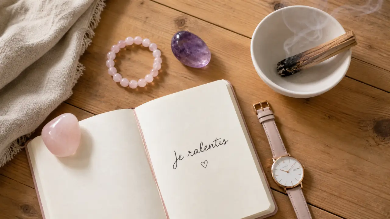 Bien être par les pierres : améthyste et palo santo pour apaiser le stress et le sommeil
