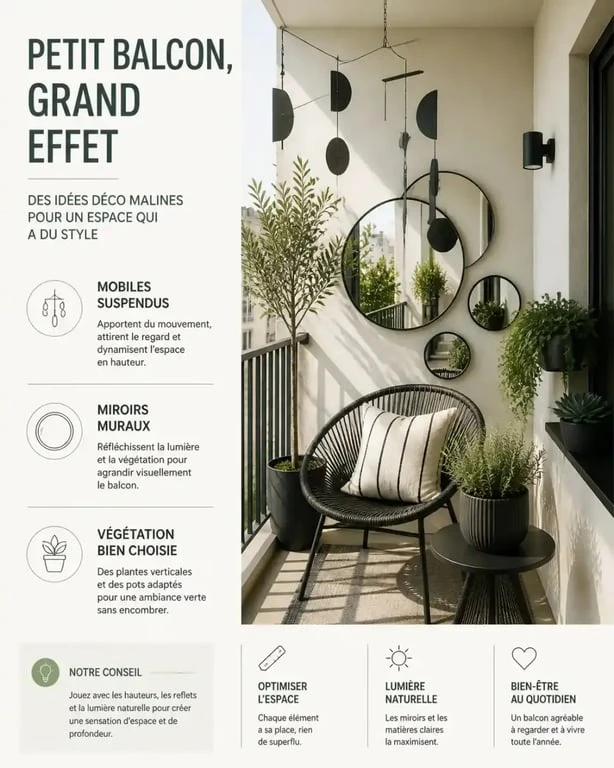 Décoration de jardin originale pour petit balcon et terrasse