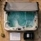 Jacuzzi 2 places sur terrasse, vue dimensions et confort