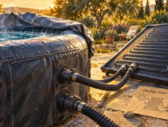 panneau solaire pour spa gonflable intex raccordé à la filtration pour chauffage solaire thermique