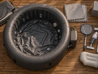 Accessoire spa gonflable : kit entretien, tapis sol et couverture thermique