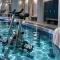 Aquabike bastille : vélo immergé dans une cuve bleutée