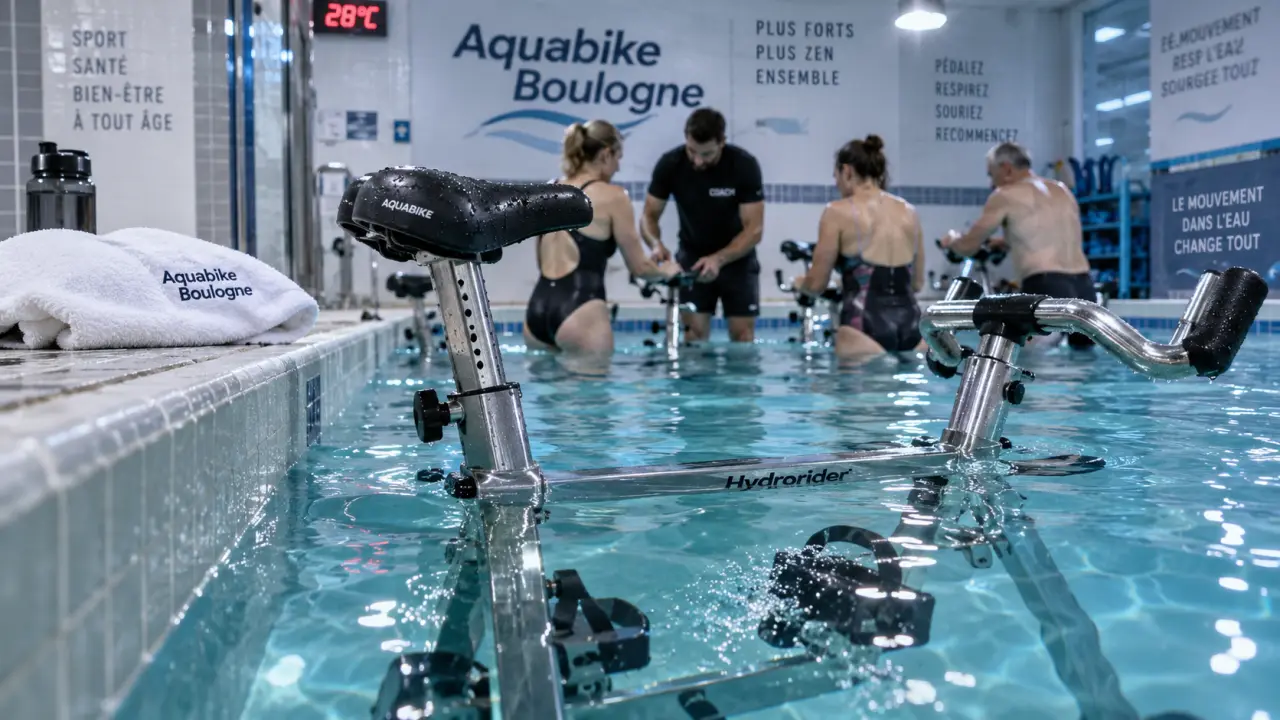 Aquabike Boulogne : vélo d’aquabike en piscine couverte, cardio sans choc articulaire