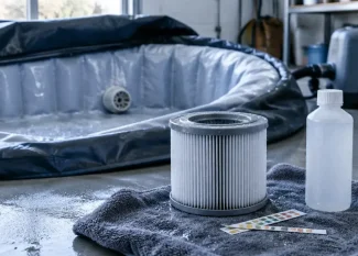Comment entretenir un spa gonflable : cartouche de filtre et eau claire