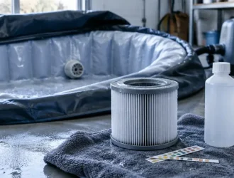 Comment entretenir un spa gonflable : cartouche de filtre et eau claire