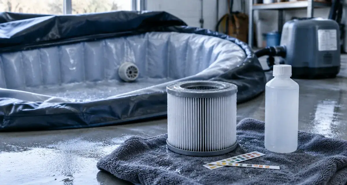 Comment entretenir un spa gonflable : cartouche de filtre et eau claire