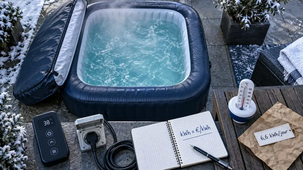 Consommation spa gonflable : 6,6 kWh/jour