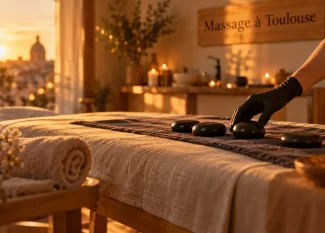 Espace bien être Toulouse massage Toulouse : table de massage et pierres chaudes