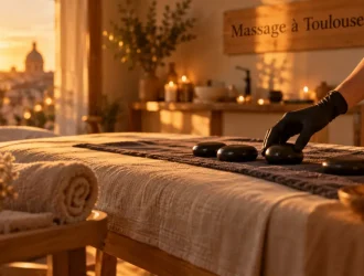 Espace bien être Toulouse massage Toulouse : table de massage et pierres chaudes
