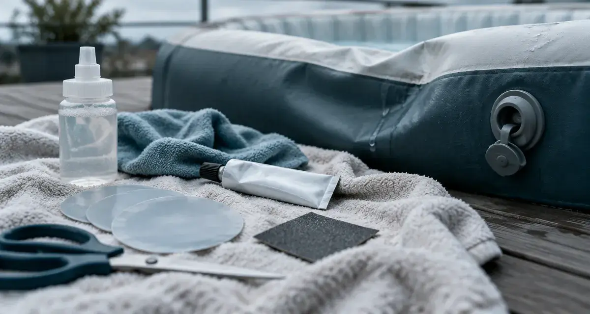 Réparer un spa gonflable : fuite d’air ou d’eau, kit de réparation PVC